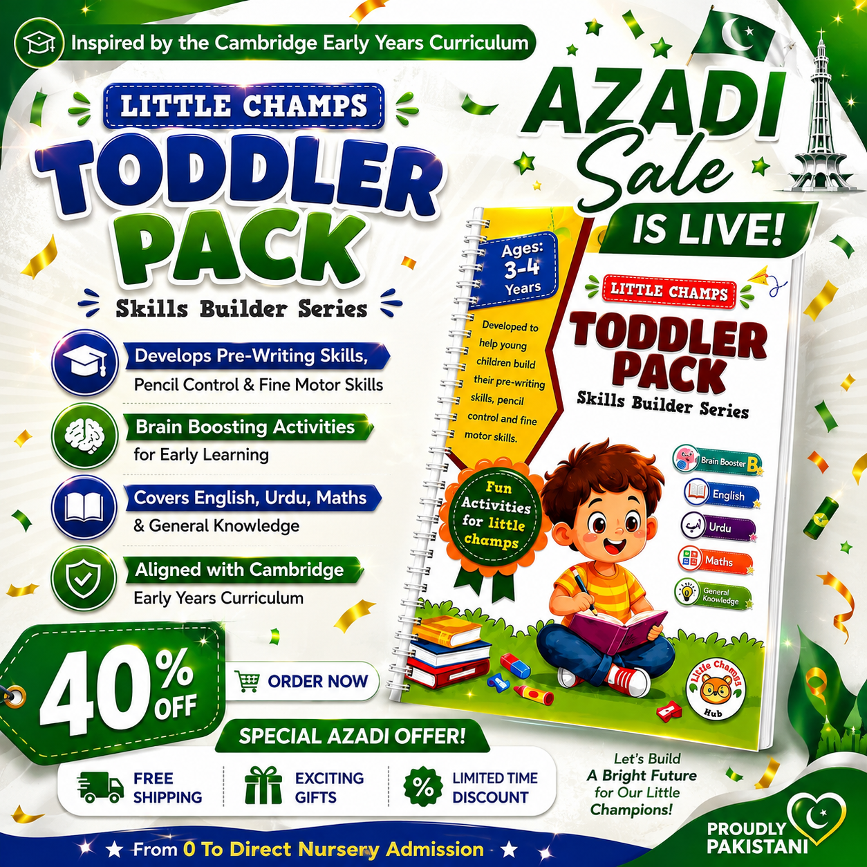 Toddler Pack | 5 Books Complete Course | Free Delivery (Azadi Sale)